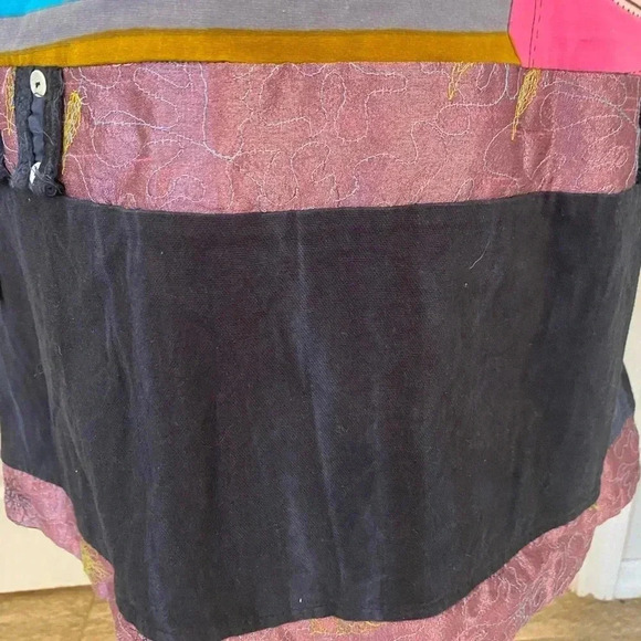 Savage Culture Womens Patchwork Cowl Neck Dress Size XL Pockets Art To Wear - Picture 7 of 14